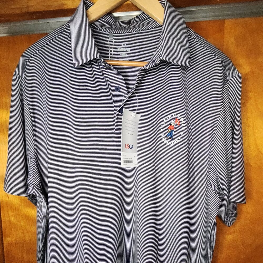 124th U.S. Open at Pinehurst Under Armour T2 Green Bridge Striped Golf Polo